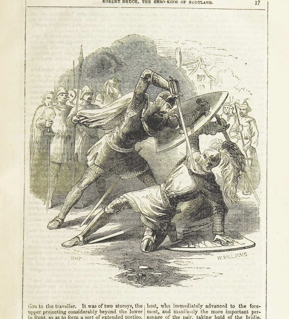 An illustration from Robert Bruce, the Hero-King of Scotland ... With ... wood-engravings drawn by W. H. Thwaits. [A novel, 1852, leaf 25