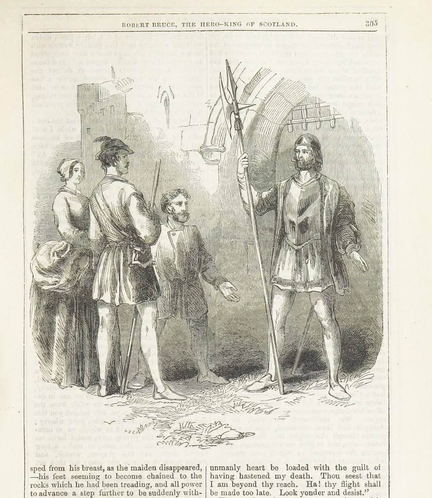 An illustration from Robert Bruce, the Hero-King of Scotland ... With ... wood-engravings drawn by W. H. Thwaits. [A novel, 1852, leaf 313