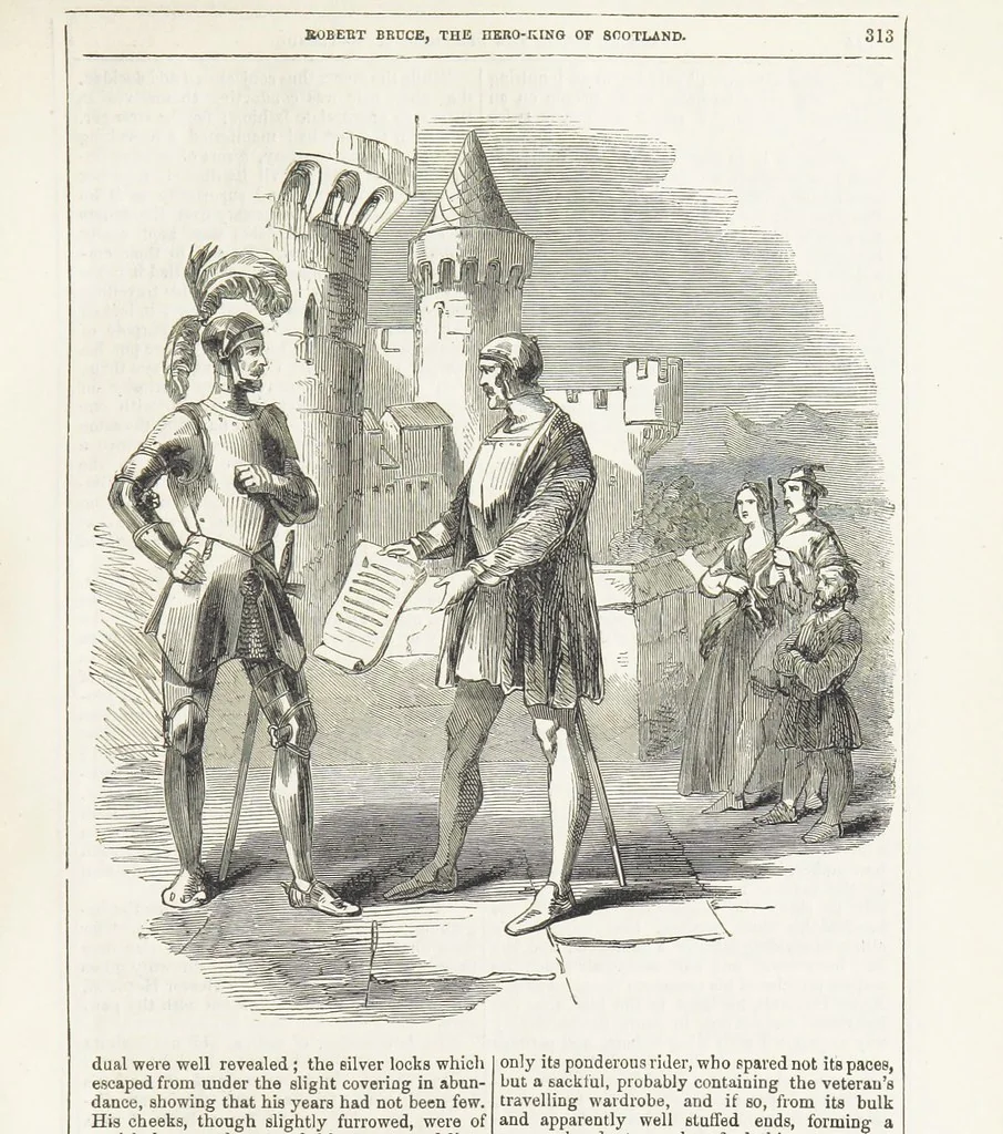 An illustration from Robert Bruce, the Hero-King of Scotland ... With ... wood-engravings drawn by W. H. Thwaits. [A novel, 1852, leaf 321