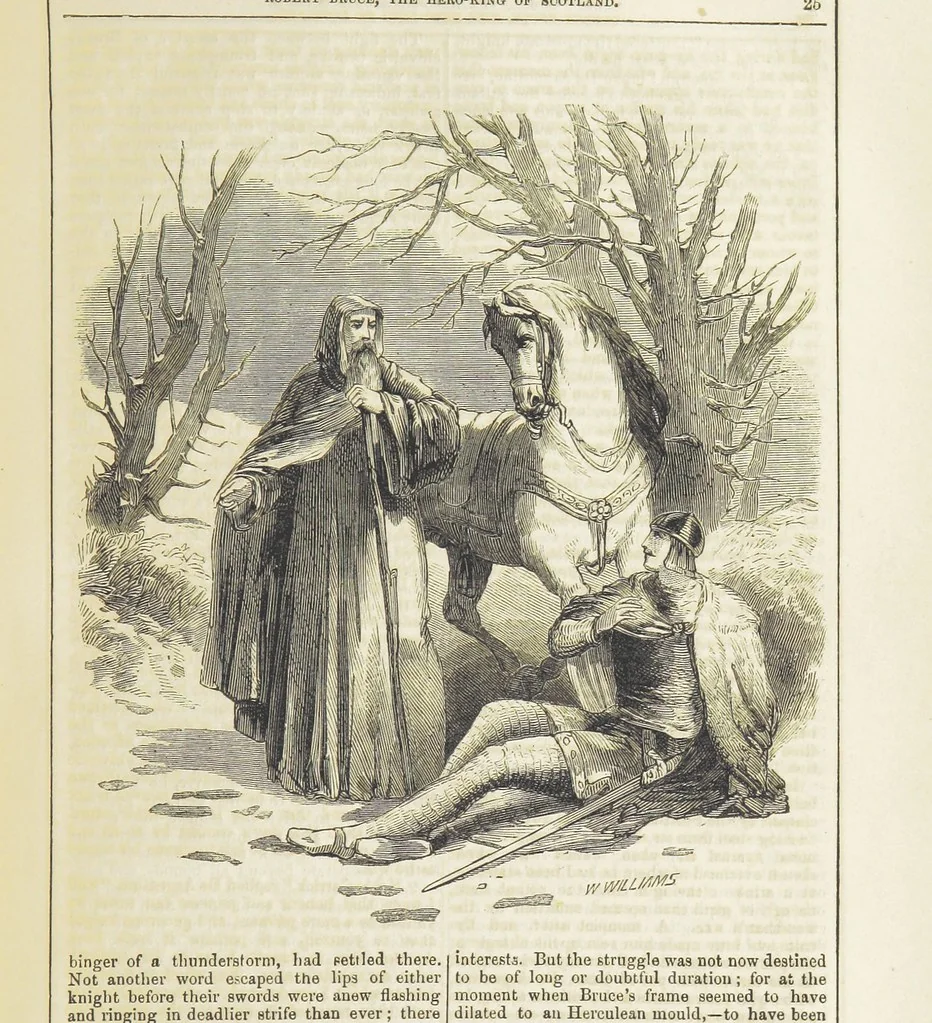 An illustration from Robert Bruce, the Hero-King of Scotland ... With ... wood-engravings drawn by W. H. Thwaits. [A novel, 1852, leaf 33