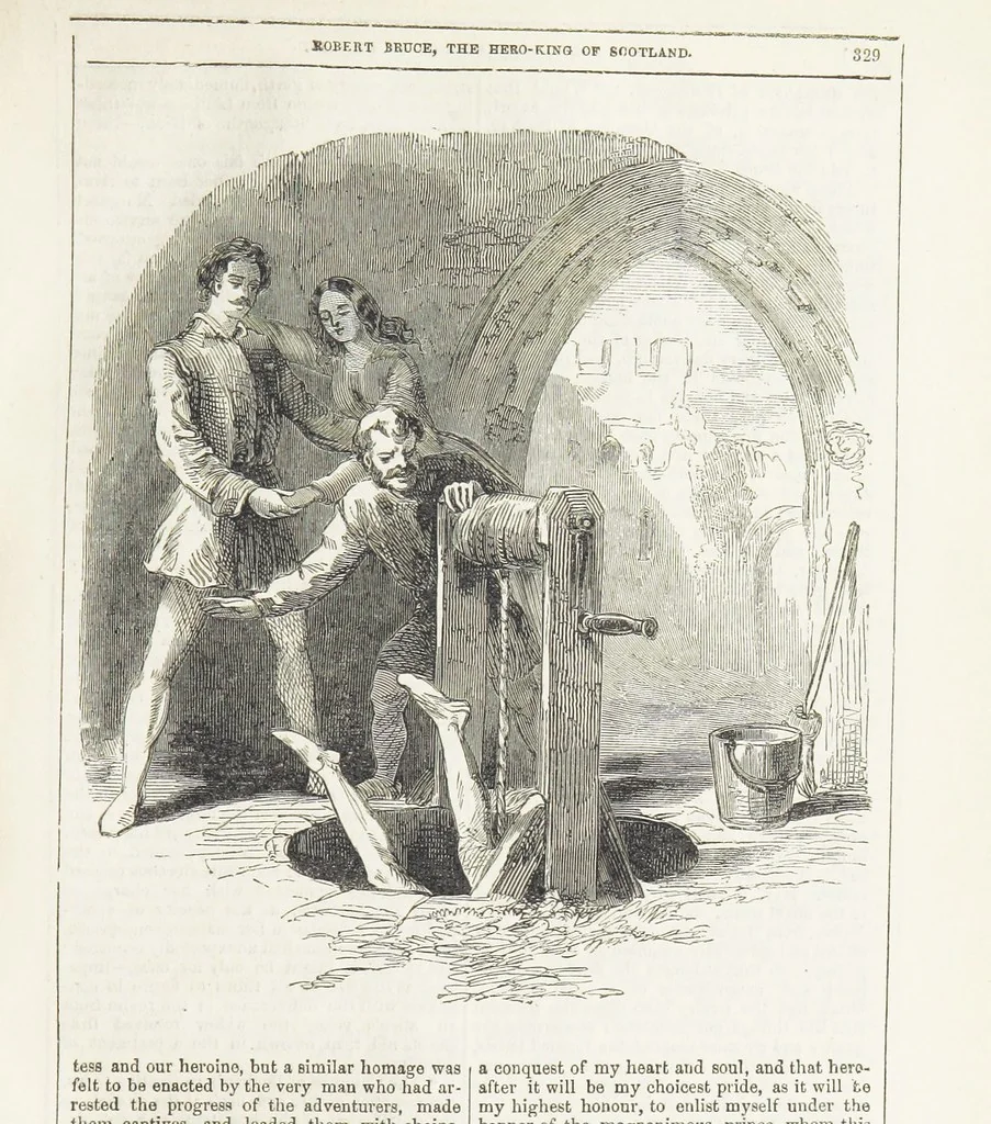 An illustration from Robert Bruce, the Hero-King of Scotland ... With ... wood-engravings drawn by W. H. Thwaits. [A novel, 1852, leaf 337