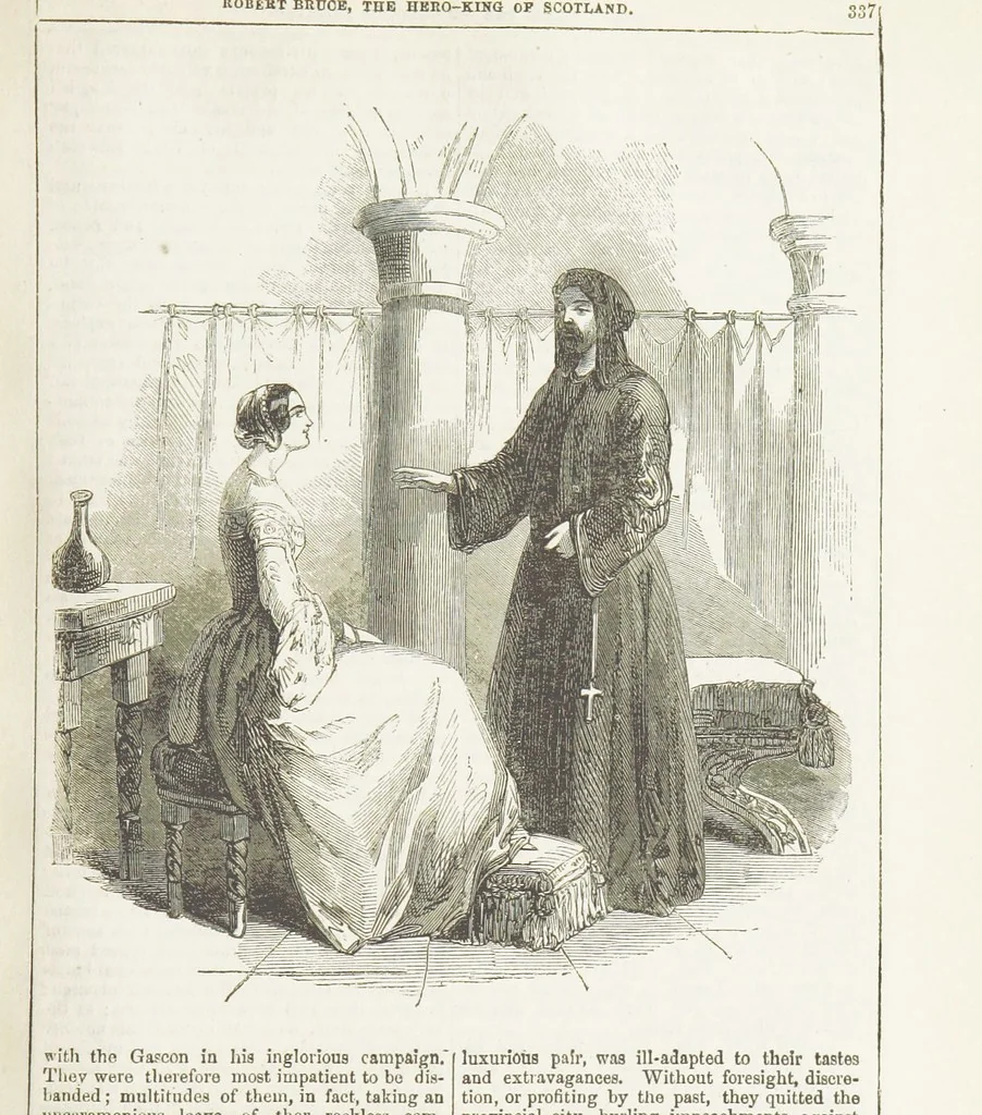 An illustration from Robert Bruce, the Hero-King of Scotland ... With ... wood-engravings drawn by W. H. Thwaits. [A novel, 1852, leaf 345