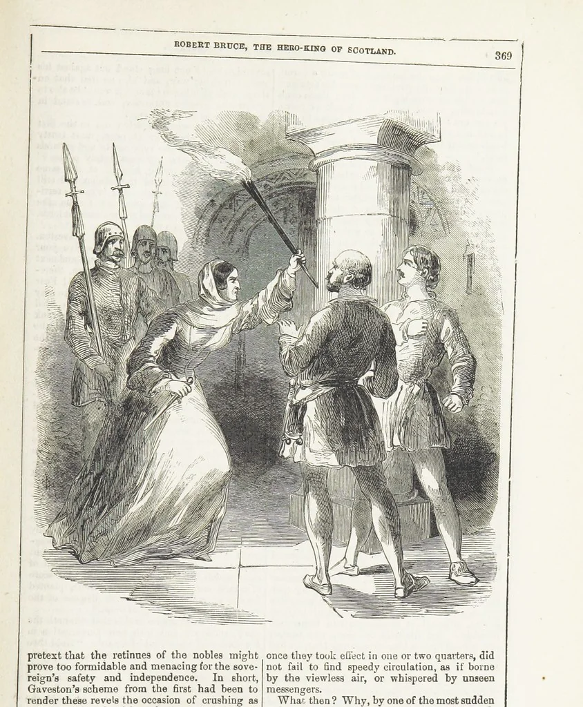 An illustration from Robert Bruce, the Hero-King of Scotland ... With ... wood-engravings drawn by W. H. Thwaits. [A novel, 1852, leaf 377