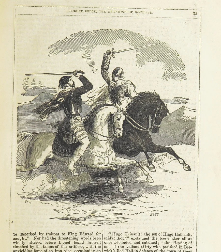 An illustration from Robert Bruce, the Hero-King of Scotland ... With ... wood-engravings drawn by W. H. Thwaits. [A novel, 1852, leaf 41