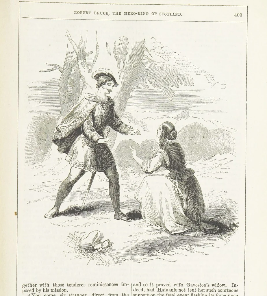 An illustration from Robert Bruce, the Hero-King of Scotland ... With ... wood-engravings drawn by W. H. Thwaits. [A novel, 1852, leaf 417