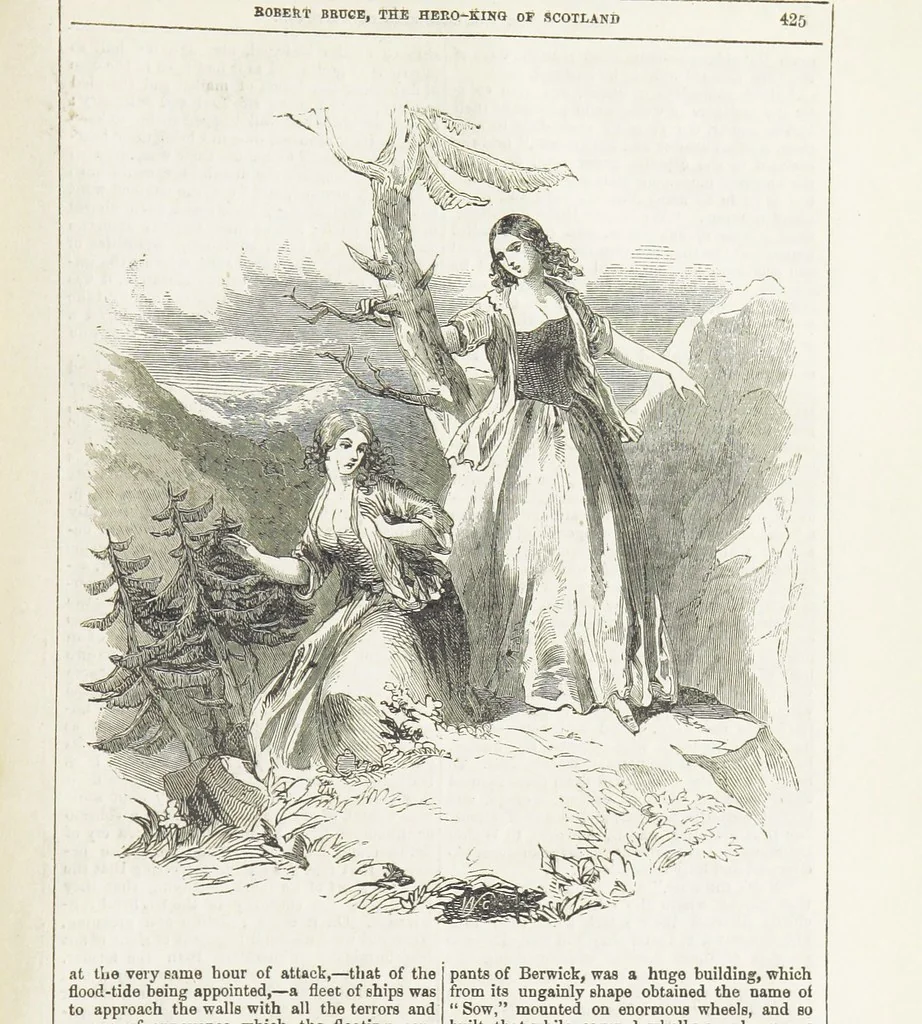 An illustration from Robert Bruce, the Hero-King of Scotland ... With ... wood-engravings drawn by W. H. Thwaits. [A novel, 1852, leaf 433