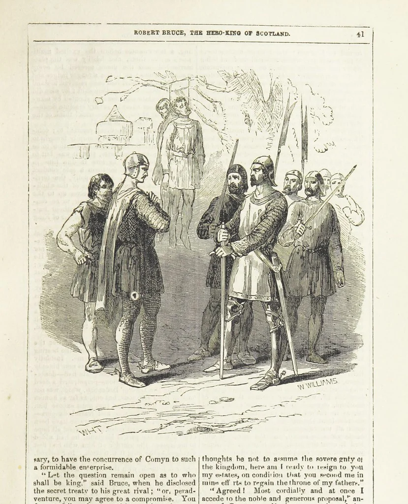 An illustration from Robert Bruce, the Hero-King of Scotland ... With ... wood-engravings drawn by W. H. Thwaits. [A novel, 1852, leaf 49