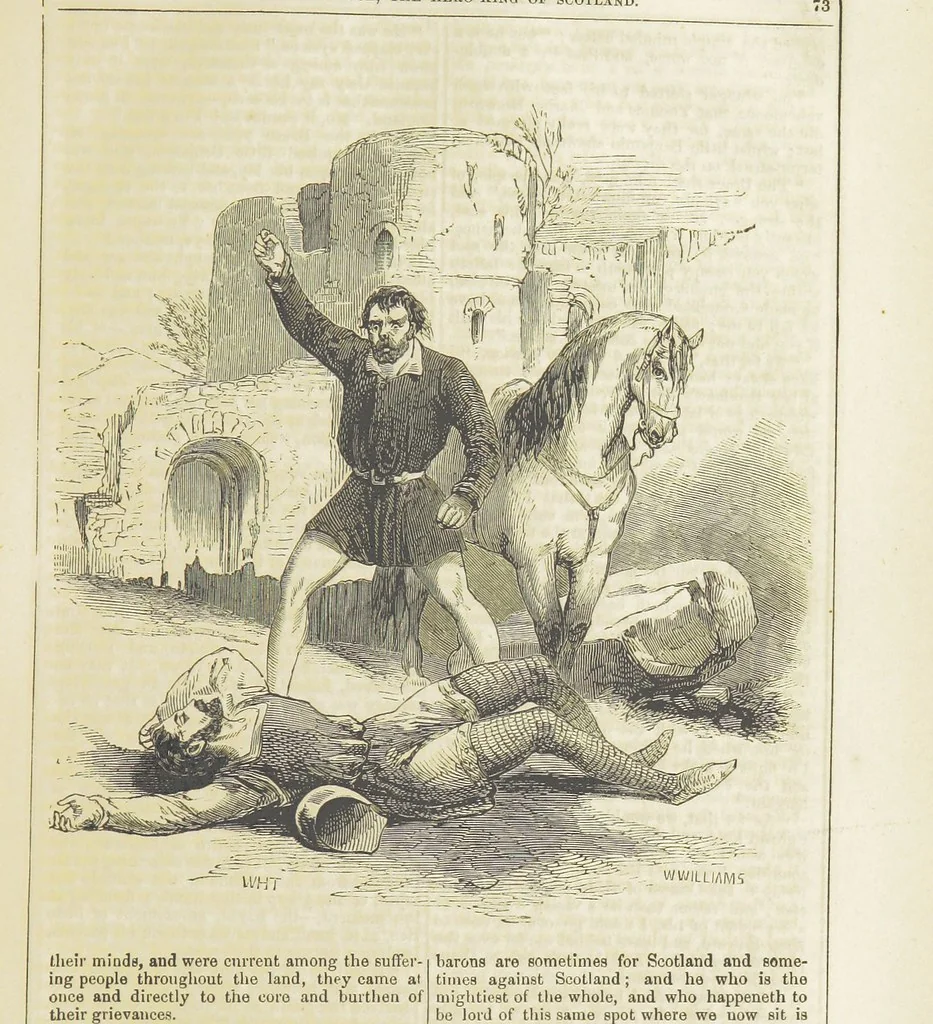 An illustration from Robert Bruce, the Hero-King of Scotland ... With ... wood-engravings drawn by W. H. Thwaits. [A novel, 1852, leaf 81