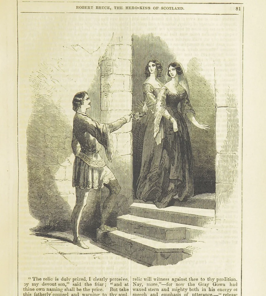 An illustration from Robert Bruce, the Hero-King of Scotland ... With ... wood-engravings drawn by W. H. Thwaits. [A novel, 1852, leaf 89