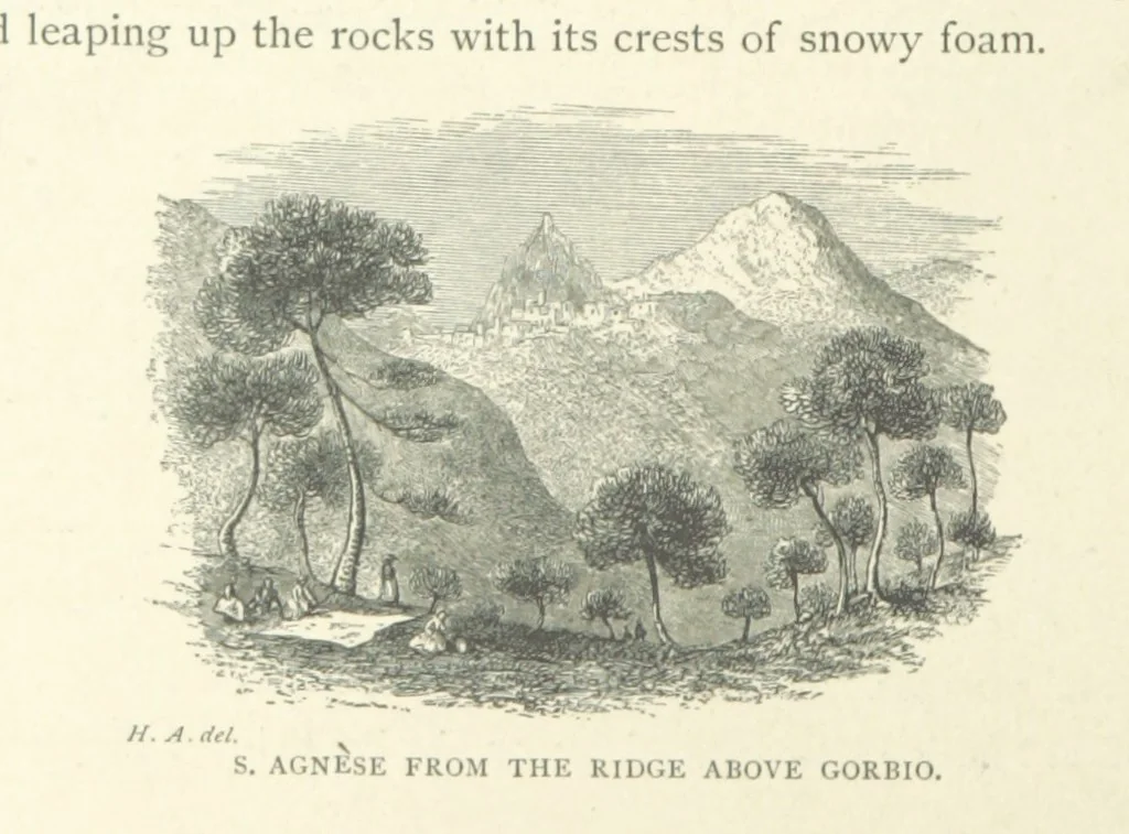 An illustration from The Riviera: pen and pencil sketches from Cannes to Genoa ... With ... chromo-lithographic illustrations ... from drawings by the author, 1870, leaf 100