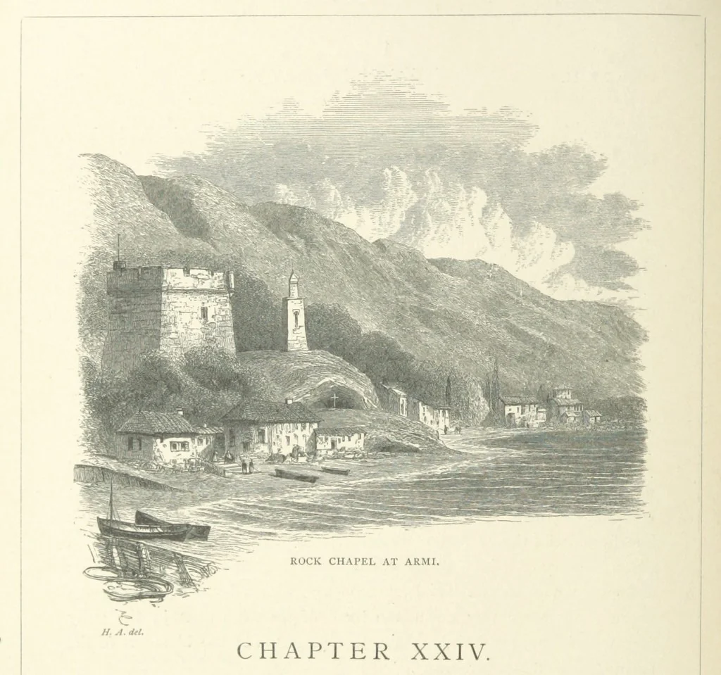 An illustration from The Riviera: pen and pencil sketches from Cannes to Genoa ... With ... chromo-lithographic illustrations ... from drawings by the author, 1870, leaf 128