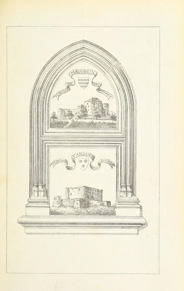 An illustration from Notice sur le château, les anciens seigneurs et la paroisse de Mauvezin, près Marmande ... Accompagnée de nombreux dessins, etc. [With an introduction by J. P. Tamizey de Larroque, 1887, leaf 335