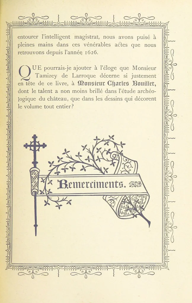 An illustration from Notice sur le château, les anciens seigneurs et la paroisse de Mauvezin, près Marmande ... Accompagnée de nombreux dessins, etc. [With an introduction by J. P. Tamizey de Larroque, 1887, leaf 523
