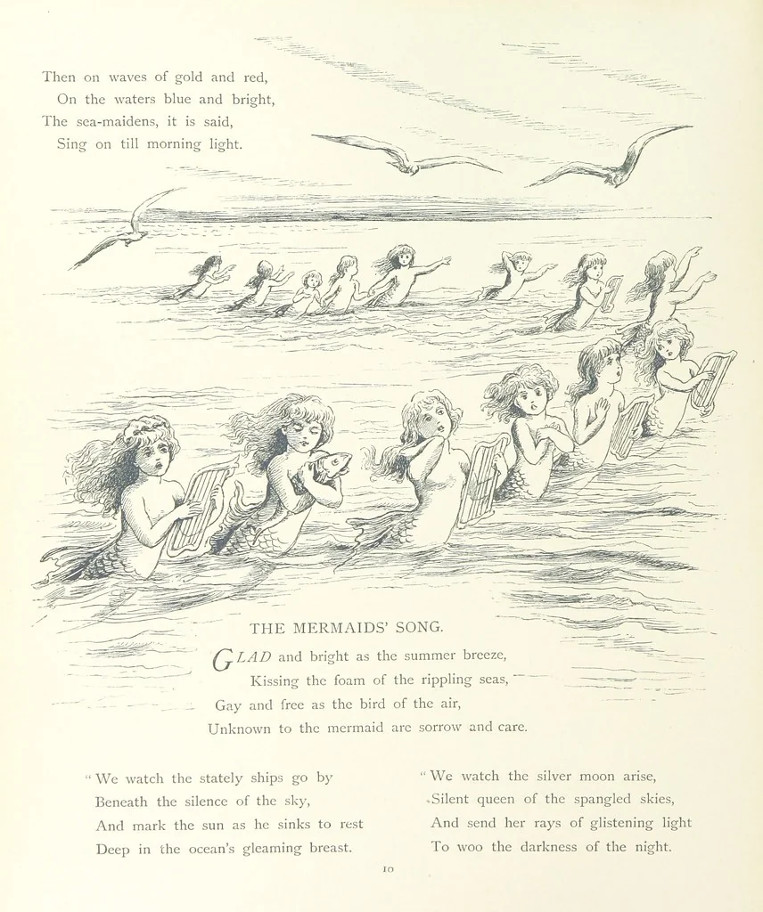 An illustration from The Story of the Mermaiden. Adapted from the German of Hans Andersen, by E. Ashe ... Illustrated by Laura Troubridge. [In verse, 1888, leaf 14
