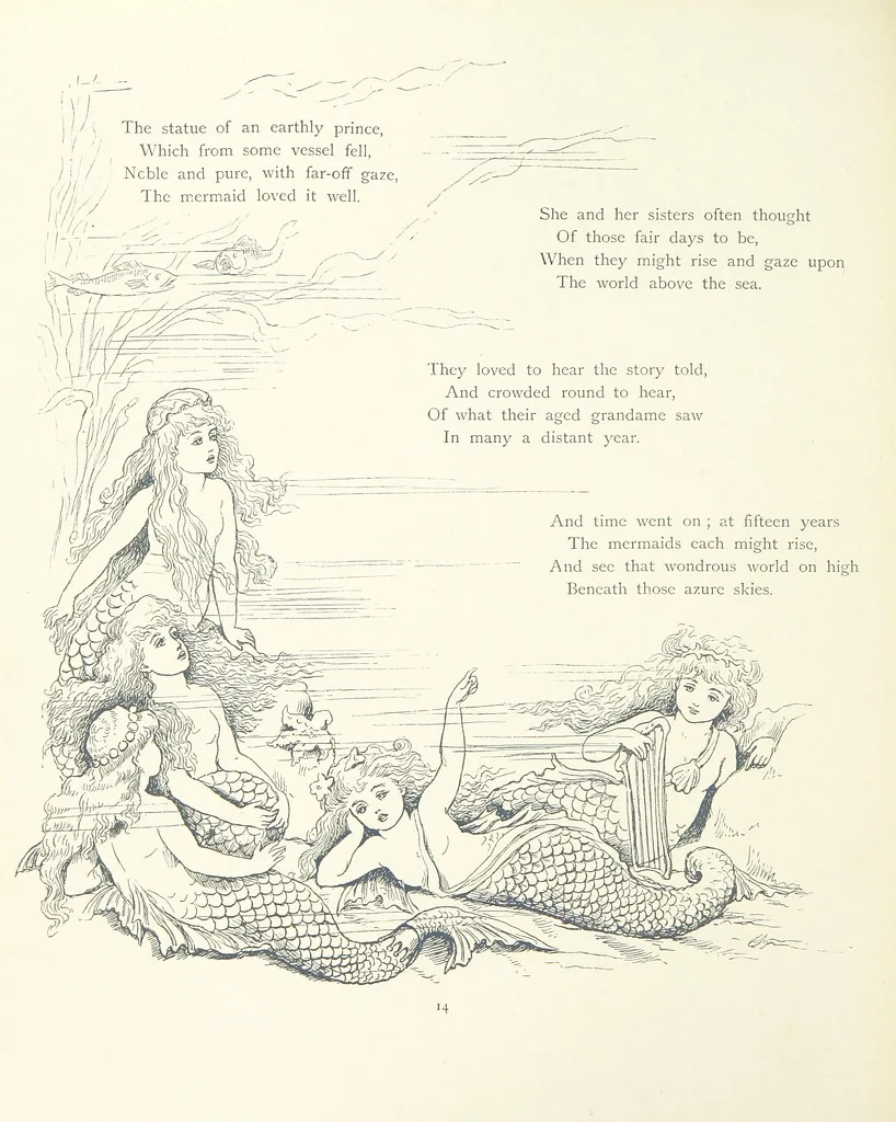 An illustration from The Story of the Mermaiden. Adapted from the German of Hans Andersen, by E. Ashe ... Illustrated by Laura Troubridge. [In verse, 1888, leaf 18