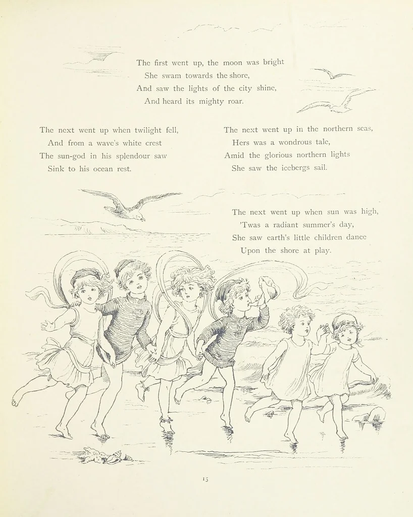 An illustration from The Story of the Mermaiden. Adapted from the German of Hans Andersen, by E. Ashe ... Illustrated by Laura Troubridge. [In verse, 1888, leaf 19