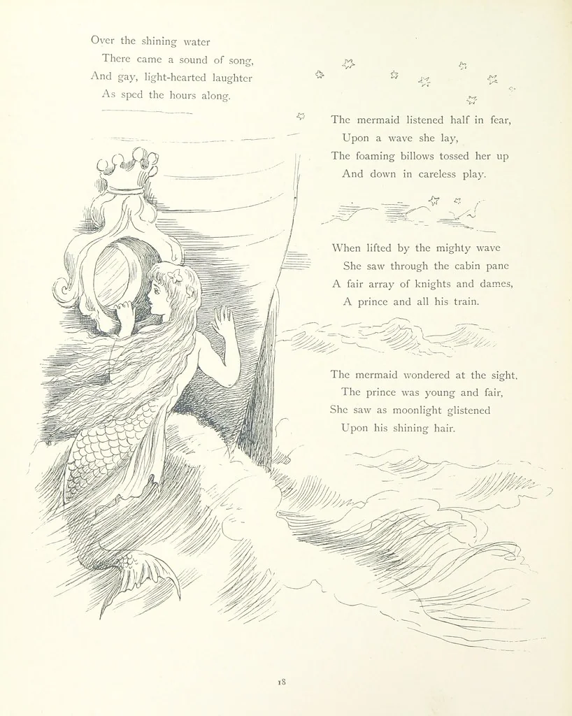 An illustration from The Story of the Mermaiden. Adapted from the German of Hans Andersen, by E. Ashe ... Illustrated by Laura Troubridge. [In verse, 1888, leaf 22