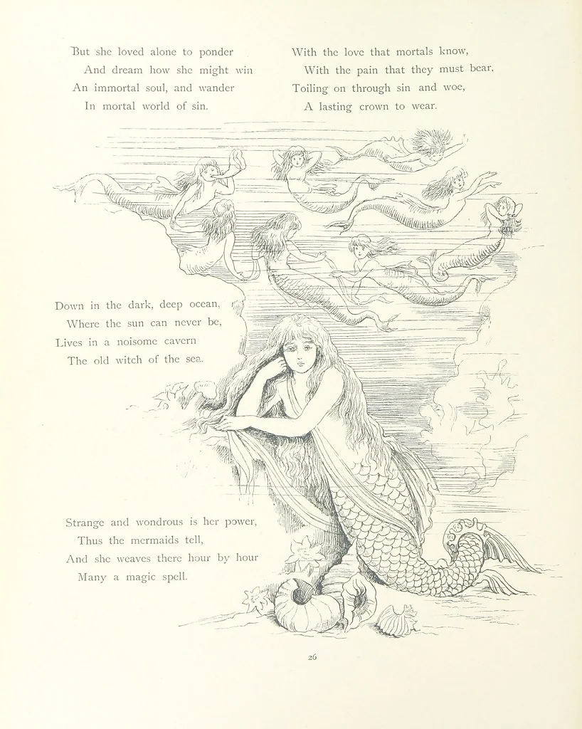 An illustration from The Story of the Mermaiden. Adapted from the German of Hans Andersen, by E. Ashe ... Illustrated by Laura Troubridge. [In verse, 1888, leaf 30
