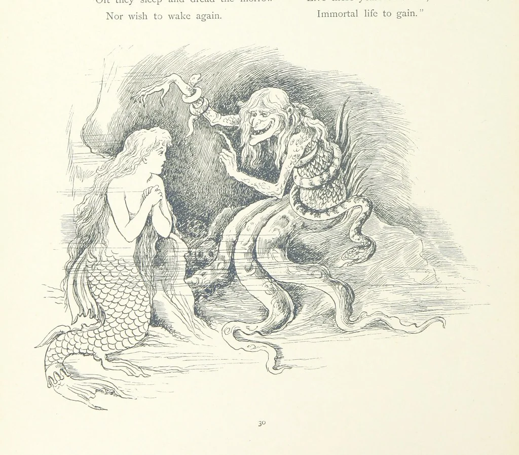 An illustration from The Story of the Mermaiden. Adapted from the German of Hans Andersen, by E. Ashe ... Illustrated by Laura Troubridge. [In verse, 1888, leaf 34
