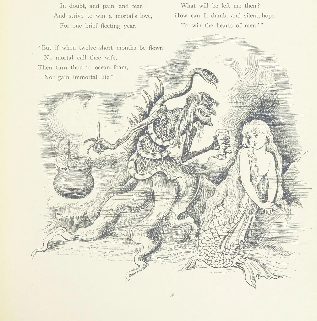 An illustration from The Story of the Mermaiden. Adapted from the German of Hans Andersen, by E. Ashe ... Illustrated by Laura Troubridge. [In verse, 1888, leaf 35