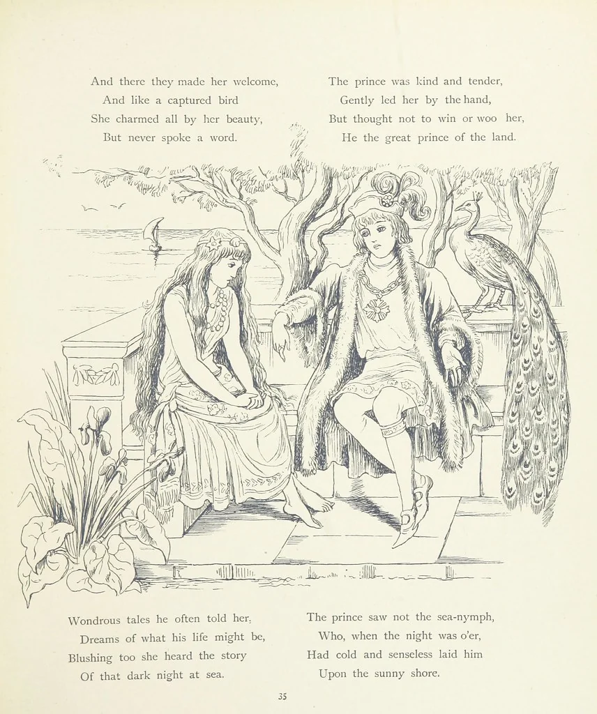 An illustration from The Story of the Mermaiden. Adapted from the German of Hans Andersen, by E. Ashe ... Illustrated by Laura Troubridge. [In verse, 1888, leaf 39