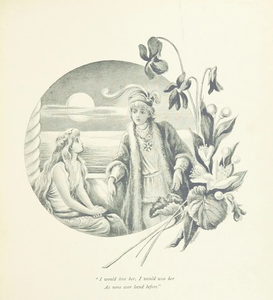 An illustration from The Story of the Mermaiden. Adapted from the German of Hans Andersen, by E. Ashe ... Illustrated by Laura Troubridge. [In verse, 1888, leaf 41