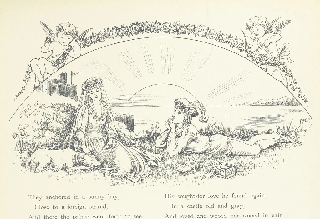 An illustration from The Story of the Mermaiden. Adapted from the German of Hans Andersen, by E. Ashe ... Illustrated by Laura Troubridge. [In verse, 1888, leaf 43