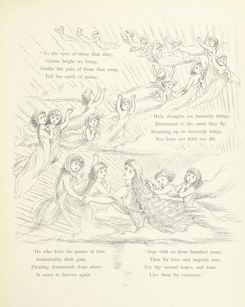 An illustration from The Story of the Mermaiden. Adapted from the German of Hans Andersen, by E. Ashe ... Illustrated by Laura Troubridge. [In verse, 1888, leaf 51