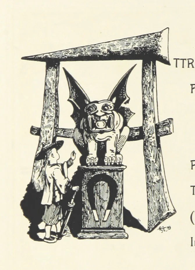 An illustration from The Nightingale. Dished up on China plates by R. André, 1899, leaf 10