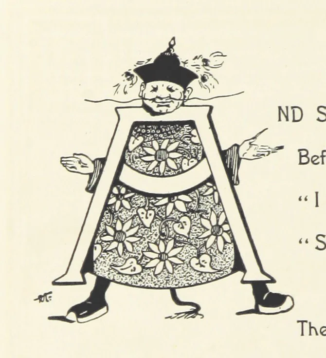 An illustration from The Nightingale. Dished up on China plates by R. André, 1899, leaf 28
