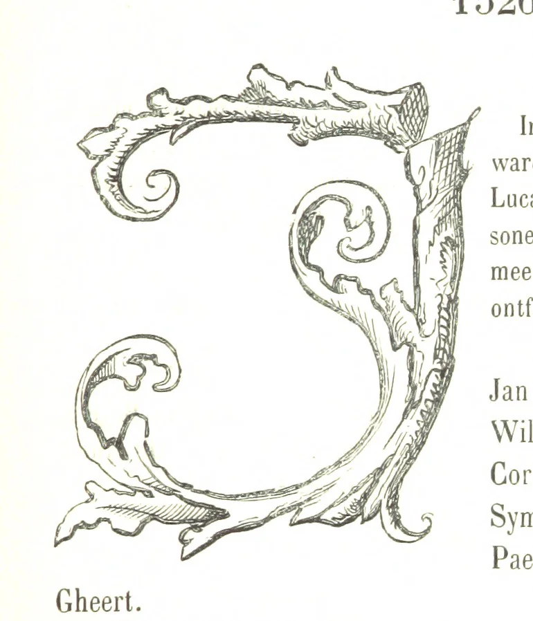 An illustration from De Liggeren en andere historische archieven der Antwerpsche Sint-Lucasgilde onder zinspreuk: “Wt Ionsten Versaemt,” afgeschreven en bewerkt door Ph. Rambouts en Th. van Lerius ... Les Liggeren et autres archives historiques, etc, 1864, leaf 131