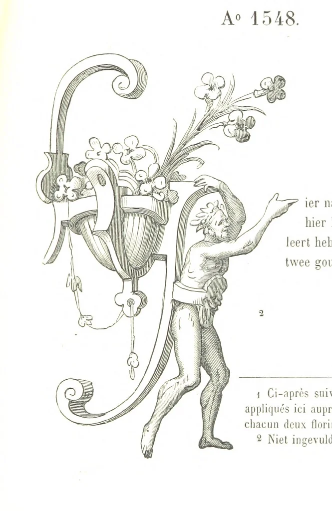 An illustration from De Liggeren en andere historische archieven der Antwerpsche Sint-Lucasgilde onder zinspreuk: “Wt Ionsten Versaemt,” afgeschreven en bewerkt door Ph. Rambouts en Th. van Lerius ... Les Liggeren et autres archives historiques, etc, 1864, leaf 187