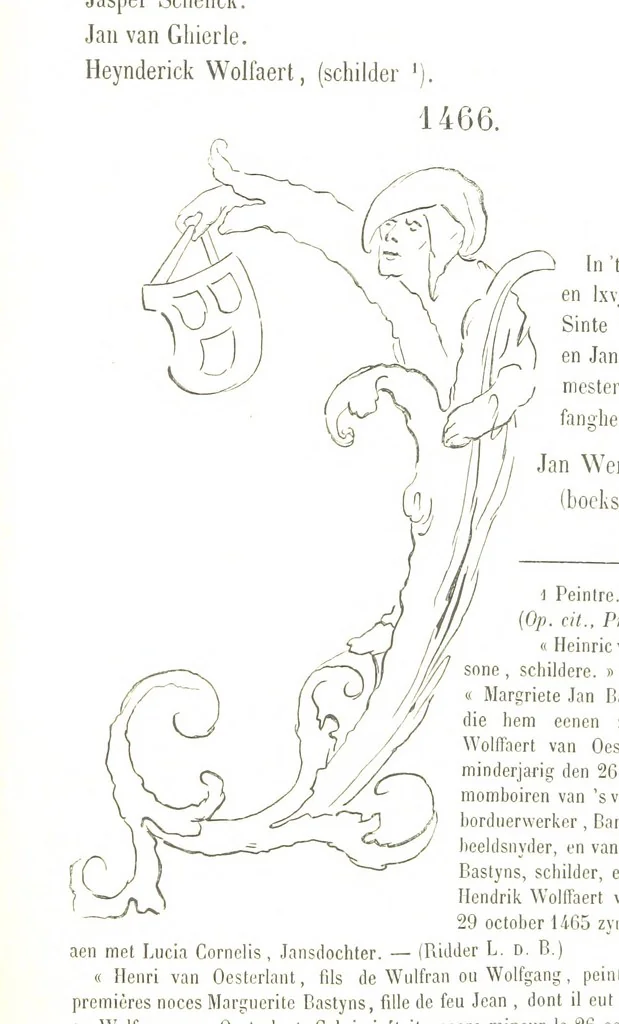 An illustration from De Liggeren en andere historische archieven der Antwerpsche Sint-Lucasgilde onder zinspreuk: “Wt Ionsten Versaemt,” afgeschreven en bewerkt door Ph. Rambouts en Th. van Lerius ... Les Liggeren et autres archives historiques, etc, 1864, leaf 41