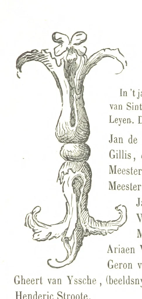 An illustration from De Liggeren en andere historische archieven der Antwerpsche Sint-Lucasgilde onder zinspreuk: “Wt Ionsten Versaemt,” afgeschreven en bewerkt door Ph. Rambouts en Th. van Lerius ... Les Liggeren et autres archives historiques, etc, 1864, leaf 65