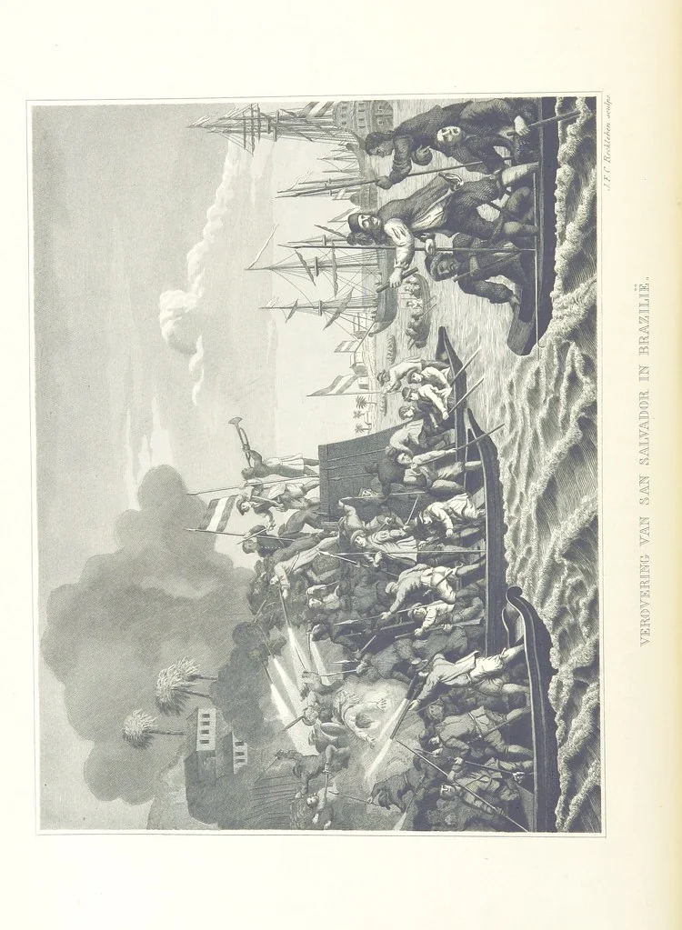 An illustration from Algemeene geschiedenis der Vaderlands, van de vroegste tijden tot op heden. (dl. 3. stuk 2. Voortgezet door Mr. O. van Rees. dl. 3. stuk 3-5. Voortgezet door Mr. O. van Rees en Dr. W. G. Brill. dl. 4, 5. Voortgezet door Dr. J. van Vloten.) dl. 1-dl. 5. stuk 1, 1840, leaf 66