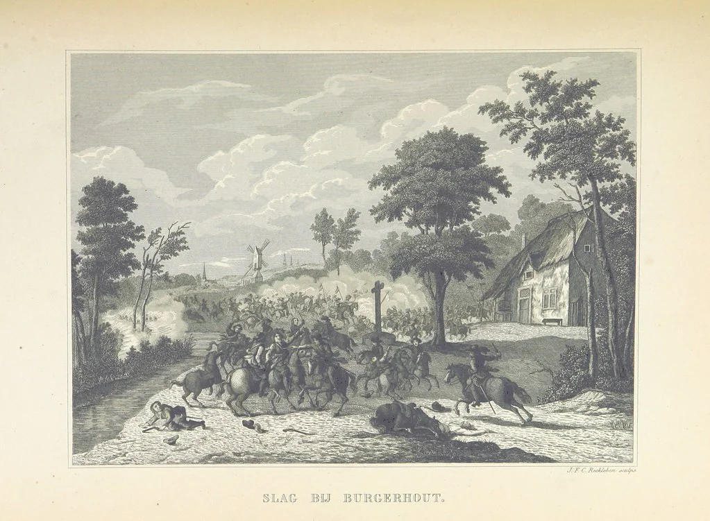 An illustration from Algemeene geschiedenis der Vaderlands, van de vroegste tijden tot op heden. (dl. 3. stuk 2. Voortgezet door Mr. O. van Rees. dl. 3. stuk 3-5. Voortgezet door Mr. O. van Rees en Dr. W. G. Brill. dl. 4, 5. Voortgezet door Dr. J. van Vloten.) dl. 1-dl. 5. stuk 1, 1840, leaf 963