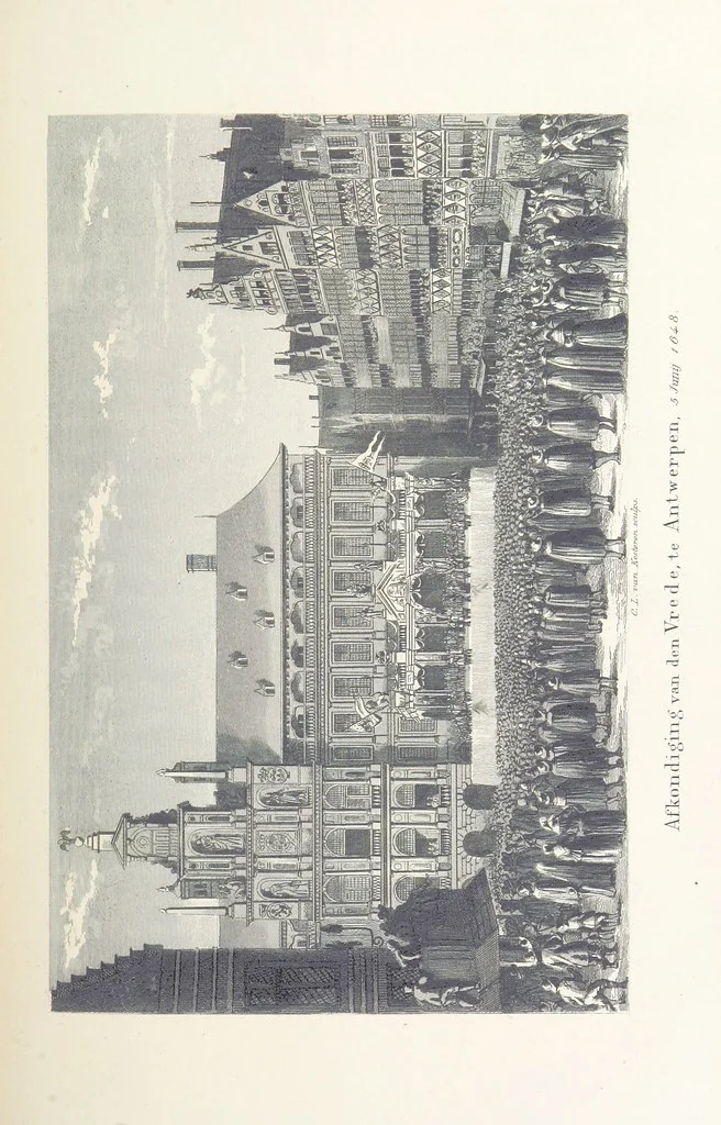 An illustration from Algemeene geschiedenis der Vaderlands, van de vroegste tijden tot op heden. (dl. 3. stuk 2. Voortgezet door Mr. O. van Rees. dl. 3. stuk 3-5. Voortgezet door Mr. O. van Rees en Dr. W. G. Brill. dl. 4, 5. Voortgezet door Dr. J. van Vloten.) dl. 1-dl. 5. stuk 1, 1840, leaf 123