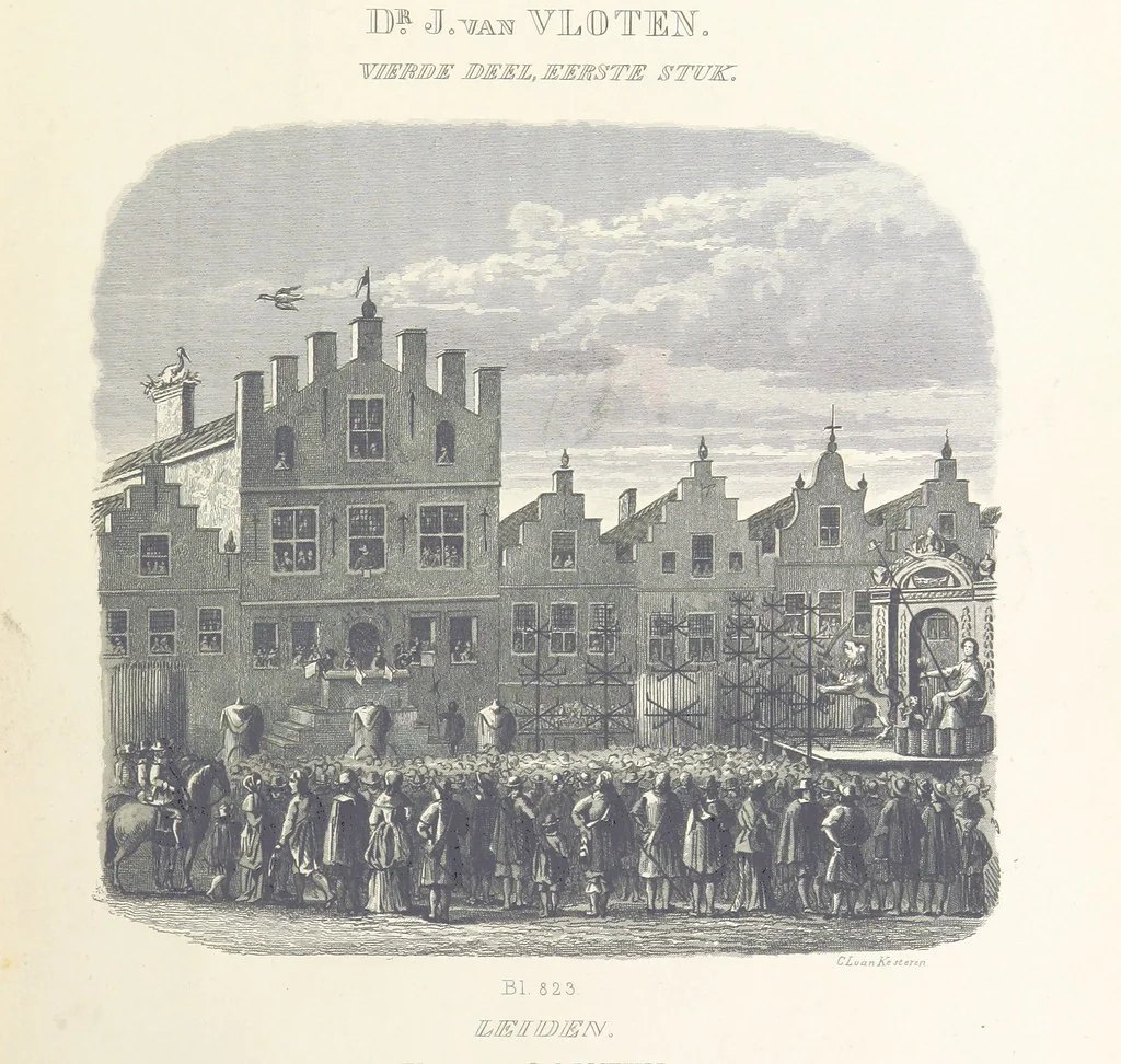 An illustration from Algemeene geschiedenis der Vaderlands, van de vroegste tijden tot op heden. (dl. 3. stuk 2. Voortgezet door Mr. O. van Rees. dl. 3. stuk 3-5. Voortgezet door Mr. O. van Rees en Dr. W. G. Brill. dl. 4, 5. Voortgezet door Dr. J. van Vloten.) dl. 1-dl. 5. stuk 1, 1840, leaf 9