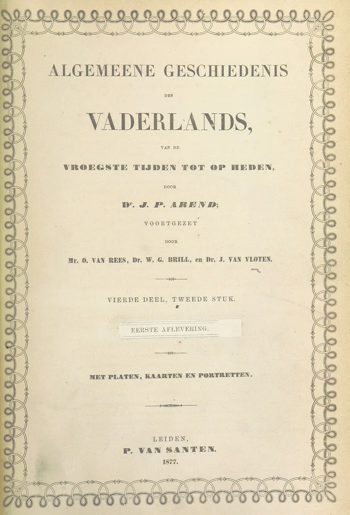 An illustration from Algemeene geschiedenis der Vaderlands, van de vroegste tijden tot op heden. (dl. 3. stuk 2. Voortgezet door Mr. O. van Rees. dl. 3. stuk 3-5. Voortgezet door Mr. O. van Rees en Dr. W. G. Brill. dl. 4, 5. Voortgezet door Dr. J. van Vloten.) dl. 1-dl. 5. stuk 1, 1840, leaf 1189
