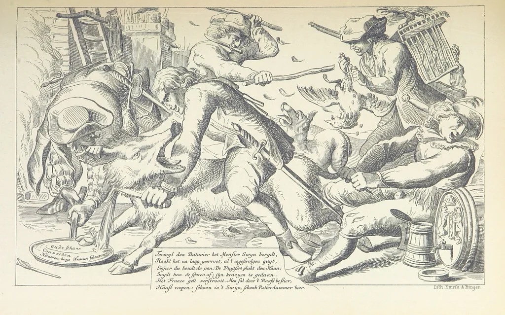 An illustration from Algemeene geschiedenis der Vaderlands, van de vroegste tijden tot op heden. (dl. 3. stuk 2. Voortgezet door Mr. O. van Rees. dl. 3. stuk 3-5. Voortgezet door Mr. O. van Rees en Dr. W. G. Brill. dl. 4, 5. Voortgezet door Dr. J. van Vloten.) dl. 1-dl. 5. stuk 1, 1840, leaf 159