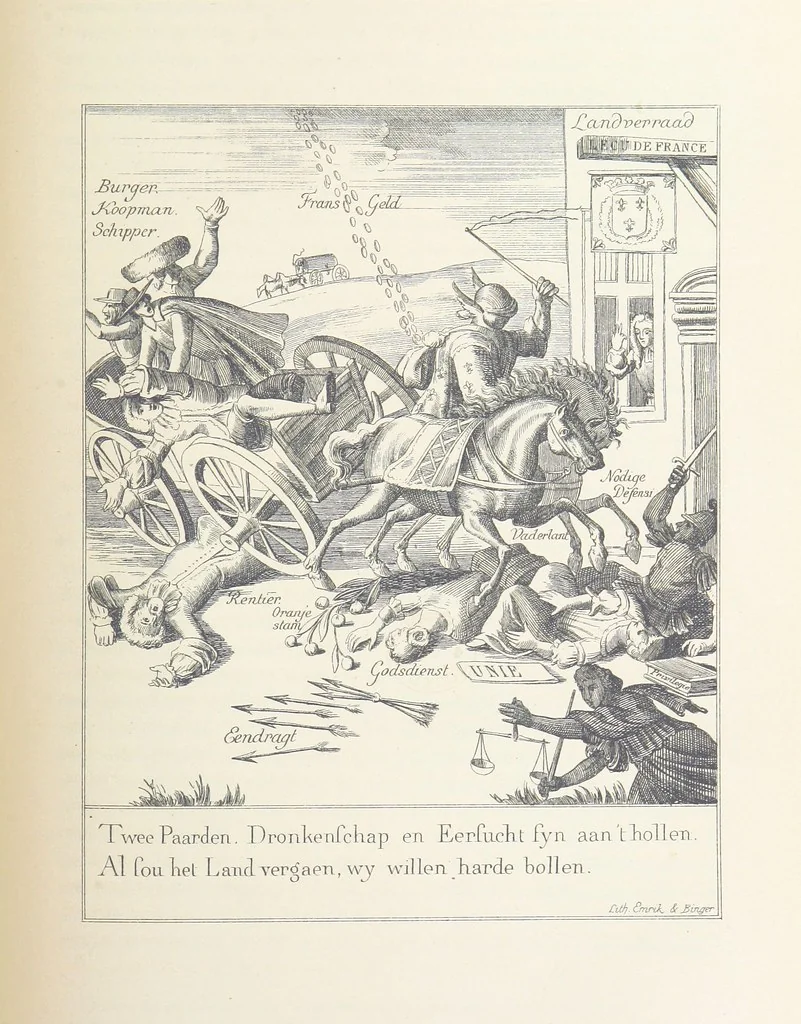 An illustration from Algemeene geschiedenis der Vaderlands, van de vroegste tijden tot op heden. (dl. 3. stuk 2. Voortgezet door Mr. O. van Rees. dl. 3. stuk 3-5. Voortgezet door Mr. O. van Rees en Dr. W. G. Brill. dl. 4, 5. Voortgezet door Dr. J. van Vloten.) dl. 1-dl. 5. stuk 1, 1840, leaf 337