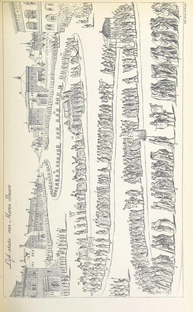 An illustration from Algemeene geschiedenis der Vaderlands, van de vroegste tijden tot op heden. (dl. 3. stuk 2. Voortgezet door Mr. O. van Rees. dl. 3. stuk 3-5. Voortgezet door Mr. O. van Rees en Dr. W. G. Brill. dl. 4, 5. Voortgezet door Dr. J. van Vloten.) dl. 1-dl. 5. stuk 1, 1840, leaf 689