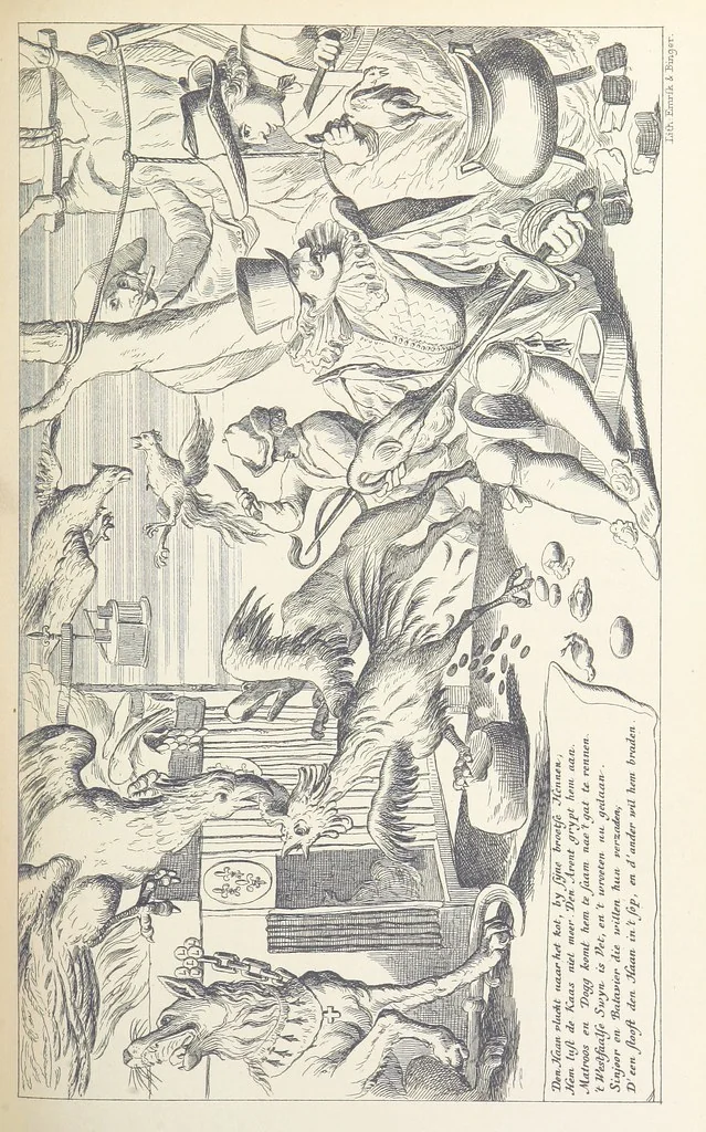 An illustration from Algemeene geschiedenis der Vaderlands, van de vroegste tijden tot op heden. (dl. 3. stuk 2. Voortgezet door Mr. O. van Rees. dl. 3. stuk 3-5. Voortgezet door Mr. O. van Rees en Dr. W. G. Brill. dl. 4, 5. Voortgezet door Dr. J. van Vloten.) dl. 1-dl. 5. stuk 1, 1840, leaf 99