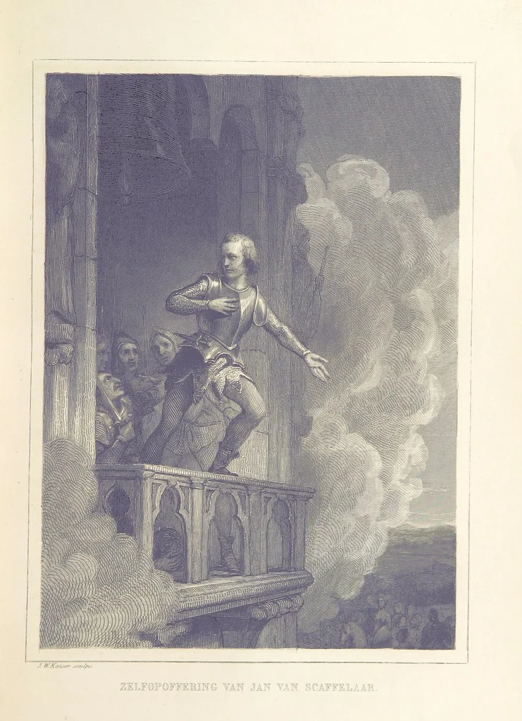 An illustration from Algemeene geschiedenis der Vaderlands, van de vroegste tijden tot op heden. (dl. 3. stuk 2. Voortgezet door Mr. O. van Rees. dl. 3. stuk 3-5. Voortgezet door Mr. O. van Rees en Dr. W. G. Brill. dl. 4, 5. Voortgezet door Dr. J. van Vloten.) dl. 1-dl. 5. stuk 1, 1840, leaf 173