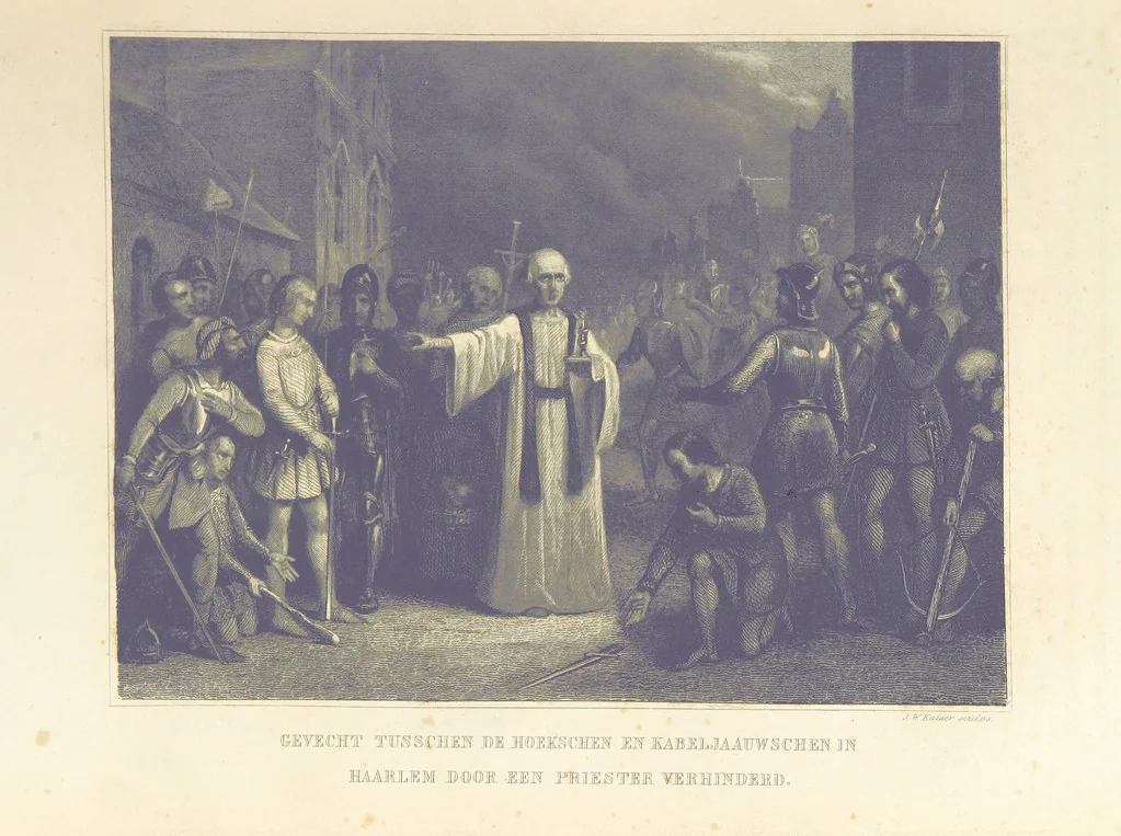 An illustration from Algemeene geschiedenis der Vaderlands, van de vroegste tijden tot op heden. (dl. 3. stuk 2. Voortgezet door Mr. O. van Rees. dl. 3. stuk 3-5. Voortgezet door Mr. O. van Rees en Dr. W. G. Brill. dl. 4, 5. Voortgezet door Dr. J. van Vloten.) dl. 1-dl. 5. stuk 1, 1840, leaf 47