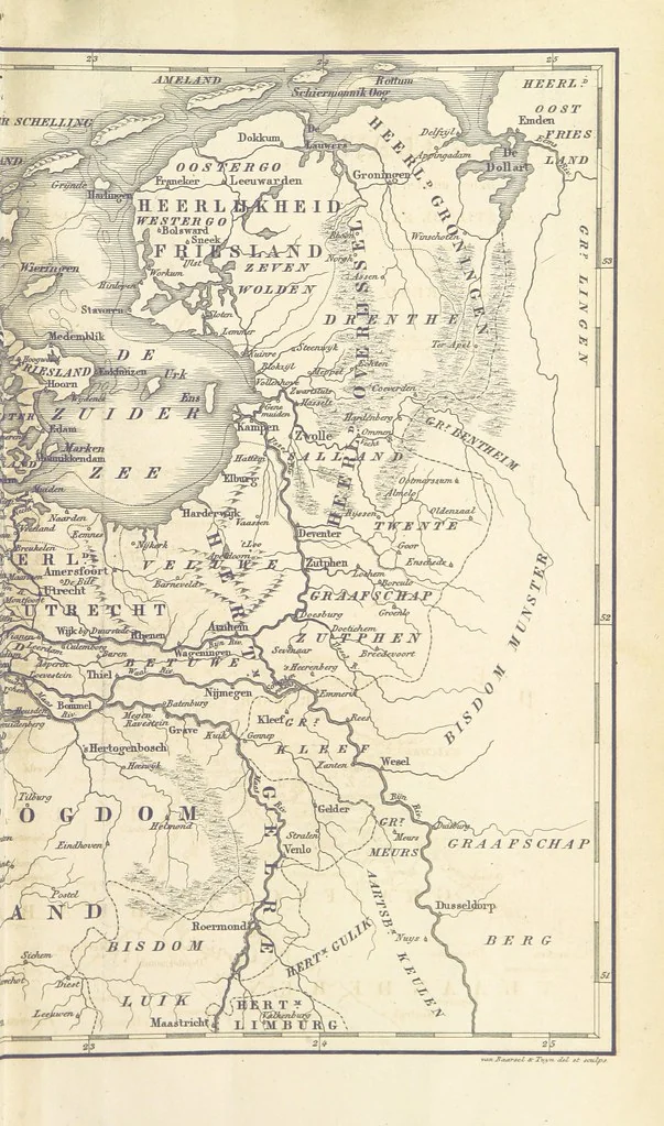 An illustration from Algemeene geschiedenis der Vaderlands, van de vroegste tijden tot op heden. (dl. 3. stuk 2. Voortgezet door Mr. O. van Rees. dl. 3. stuk 3-5. Voortgezet door Mr. O. van Rees en Dr. W. G. Brill. dl. 4, 5. Voortgezet door Dr. J. van Vloten.) dl. 1-dl. 5. stuk 1, 1840, leaf 753