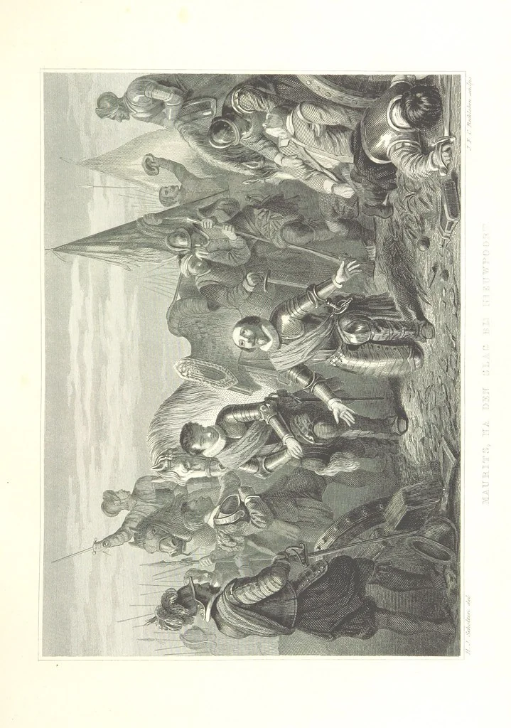 An illustration from Algemeene geschiedenis der Vaderlands, van de vroegste tijden tot op heden. (dl. 3. stuk 2. Voortgezet door Mr. O. van Rees. dl. 3. stuk 3-5. Voortgezet door Mr. O. van Rees en Dr. W. G. Brill. dl. 4, 5. Voortgezet door Dr. J. van Vloten.) dl. 1-dl. 5. stuk 1, 1840, leaf 197