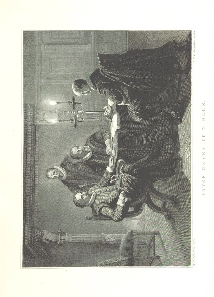 An illustration from Algemeene geschiedenis der Vaderlands, van de vroegste tijden tot op heden. (dl. 3. stuk 2. Voortgezet door Mr. O. van Rees. dl. 3. stuk 3-5. Voortgezet door Mr. O. van Rees en Dr. W. G. Brill. dl. 4, 5. Voortgezet door Dr. J. van Vloten.) dl. 1-dl. 5. stuk 1, 1840, leaf 327