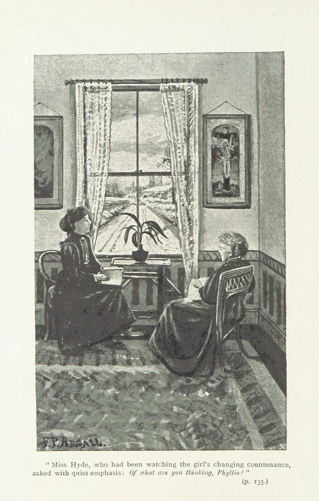 An illustration from By a Winding Path. [A novel, 1896, leaf 8