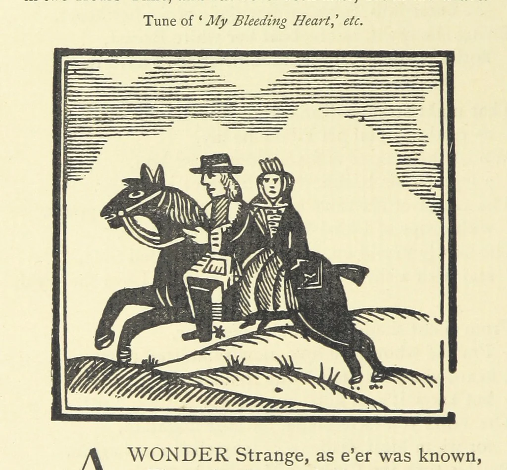 An illustration from A Century of Ballads ... Edited, and illustrated in facsimile of the originals, by J. Ashton, 1887, leaf 138